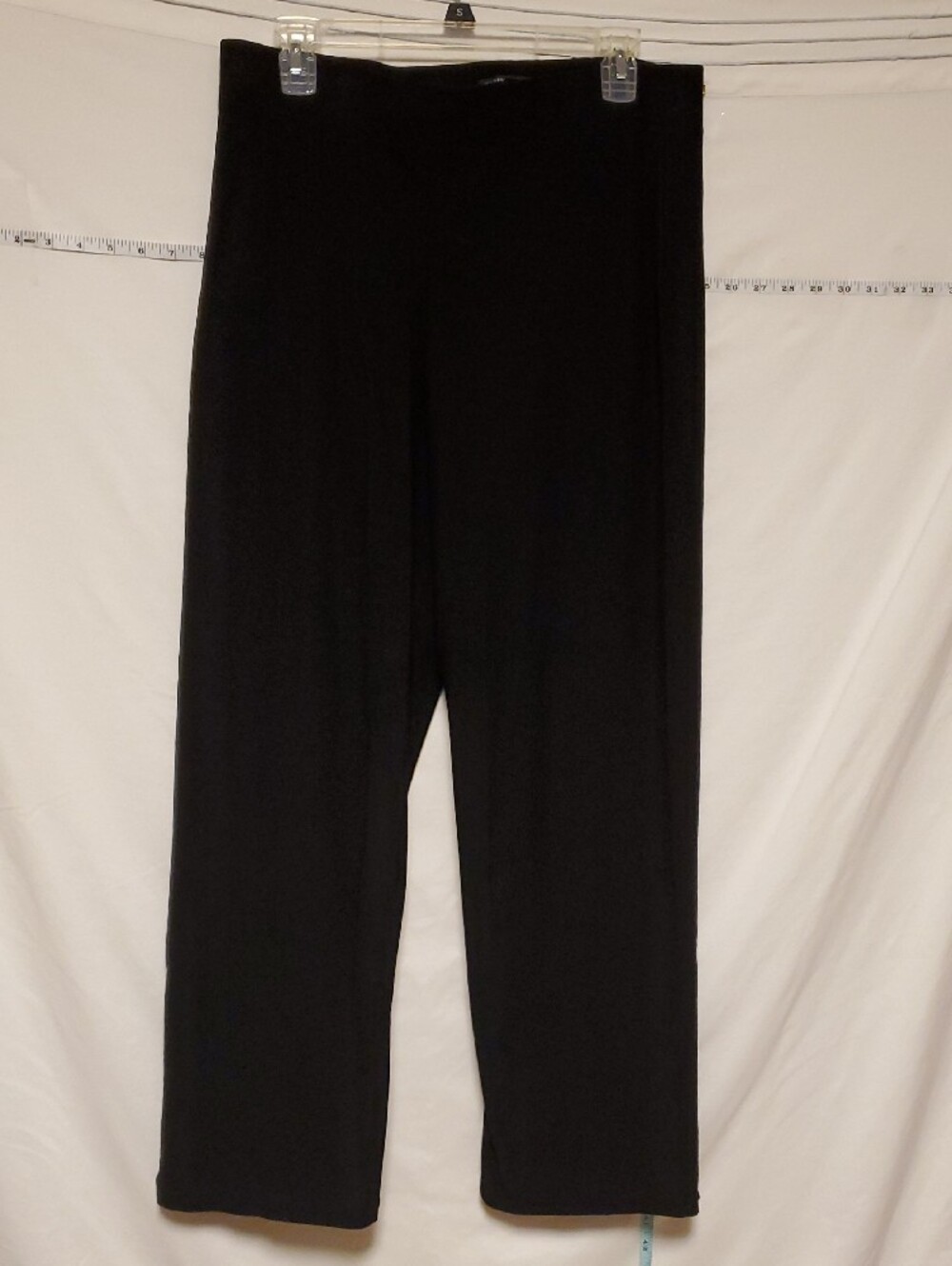 Eileen Fisher Black Washable Crepe Boot Cut Pull On Pants Med Office Classic